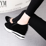 Flock New High Heel Lady Casual Breathable Height Increasing Shoes