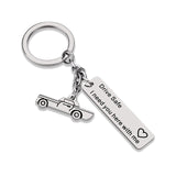 Custom Keyring  Drive Safe I Need You Here With Me Stainless Keychain