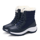 Women Boots Waterproof Winter Shoes With Thick Fur Heels Botas Mujer