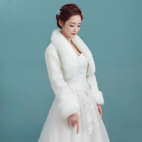 Women Long Sleeve Bridal Winter Wedding Jacket