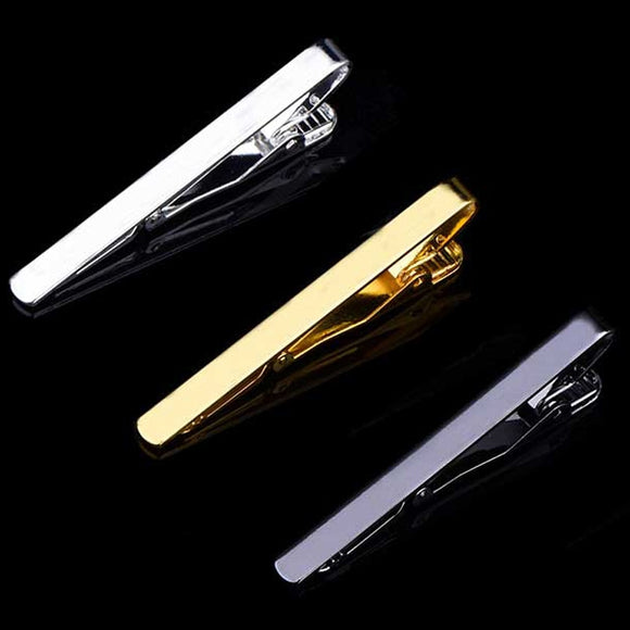 Fashion Style Tie Clip Metal Silver Gold Tone Simple Clasp Practical