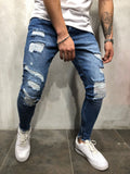 Men Slim fit Knee Holes hip hop skinny jeans