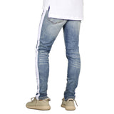 Men Jeans Design Fashion Side Stripe Ripped Jeans For Men