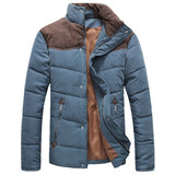 DIMUSI Men Warm Casual Parkas Cotton Stand Collar Winter Coats