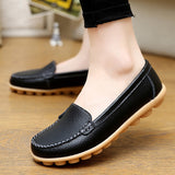 Women Soft Loafers Non-Slip Sturdy Sole Genuine Leather Shoes
