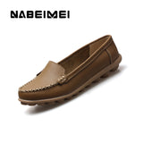 Women Soft Loafers Non-Slip Sturdy Sole Genuine Leather Shoes