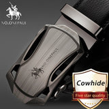 Luxury Male Genuine Leather Strap Belts Automatic Buckle black