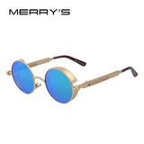 MERRYS Vintage Women Steampunk Sunglasses Brand Design Round Sunglasses Oculos UV400
