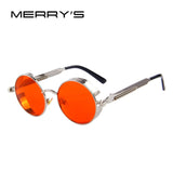 MERRYS Vintage Women Steampunk Sunglasses Brand Design Round Sunglasses Oculos UV400