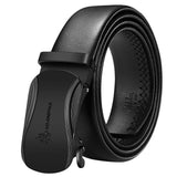 Luxury Male Genuine Leather Strap Belts Automatic Buckle black