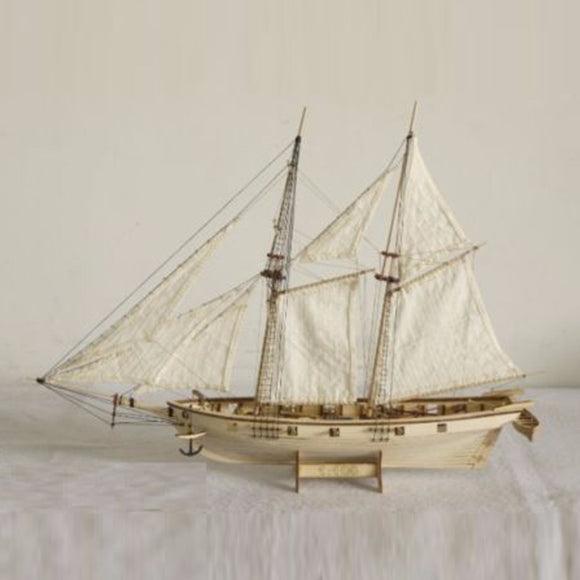 1:100 Scale Handmade Wooden Wood Sailboat Ship Birthday Gift
