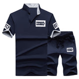 Men Sports Suit Patchwork Zipper Sweatshirt Sweatpants Sets