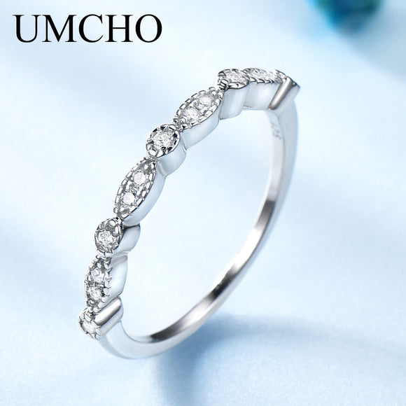 UMCHO Solid Rings For Women Stacked Wedding Engagement Ring