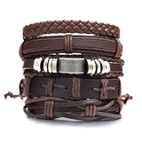 Vintage Multilayer Leather Bracelet For Men Handmade Wristband