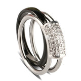 Gold Rings With Bling Black White Detachable Ceramic Rings for Women