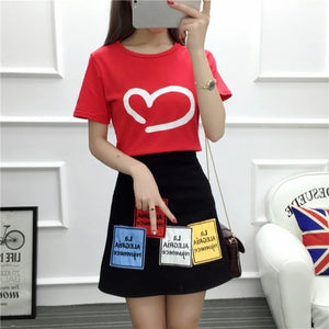 Korean Style Short Sleeved T-shirt + Skirt 2 Set Best Friends Gifts