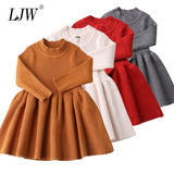 Autumn winter Clothes Lattice Kids Toddler baby dress for girl