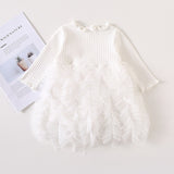Autumn winter Clothes Lattice Kids Toddler baby dress for girl