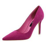 {D&Henlu}Women Shoe Purple Women Pumps Ladies Office Shoes Pointed Toe