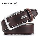 Mens Genuine Leather Luxury Designer Brown Vintage Waist Belt