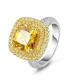 OneRain Luxury Citrine Diamonds Wedding Engagement Cocktail Party Ring