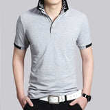 Summer Men Business Casual Breathable White Striped Short Sleeve