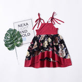 Bear Leader Girls Dress New Summer Casual Style Sweet Short Sleeve Floral Print Square Collar Design for Girls Clothes