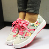 Women Casual Printed Tenis Feminino Lace-Up Sneakers Shoes