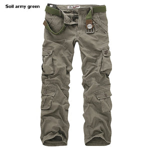 Men's Cargo Pants Casual Loose Multi Pocket Military Long Trousers