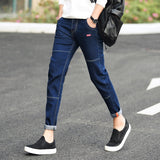 Men's Korean Edition Black Nine-cent Slim Jeans Stretch Pants Trousers