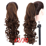 WIG Synthetic Long Wavy Extensions Pony Tail Hairpiece Black Brown
