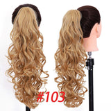 WIG Synthetic Long Wavy Extensions Pony Tail Hairpiece Black Brown