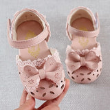 Newest Summer Kids Shoes Fashion Baby Breathable Hoolow Out Bow Shoes