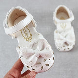 Newest Summer Kids Shoes Fashion Baby Breathable Hoolow Out Bow Shoes