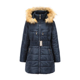 Girls Winter Coat Hooded Fur Collar Children Jackets Cotton Parka Coat