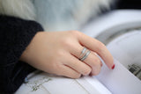 High-quality Thai Silver Female Personality Feathers Arrow Open Ring