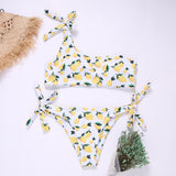 Women Swimwear Printed Tie Bowknot Bikinis Brazilian Monokini