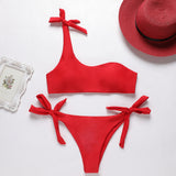 Women Swimwear Printed Tie Bowknot Bikinis Brazilian Monokini