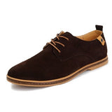 New spring men flats lace up male suede oxfords men leather shoe