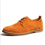 New spring men flats lace up male suede oxfords men leather shoe