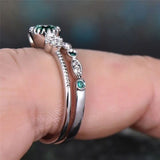 3 colors Stackable Double Rings Sets For Women 925 Silver Round Ring