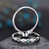 3 colors Stackable Double Rings Sets For Women 925 Silver Round Ring