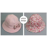 2019 Hot Flower Printed Cotton Baby Summer Hat Kids Girls Cute Bow Knot Cap Sun Bucket Hats Fashion Double Sided Can Wear