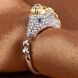 12Colors Resizable Chinese Zodiac Animal zircon golden engagement ring