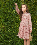 Summer Girl Chiffon Pleated Dress Kids Ruffles Polka Dot Dresses