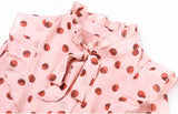 Summer Girl Chiffon Pleated Dress Kids Ruffles Polka Dot Dresses