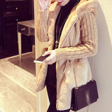 Fashionable Long Warm Winter Knitted Sweater Coat for Women