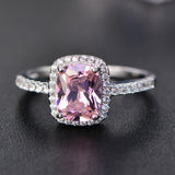 PANSYSEN Charms 7x9MM Purple Natural Amethyst Rings For Women