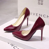 Women Shoes Pointed Toe Pumps Patent Leather Dress High Heels
