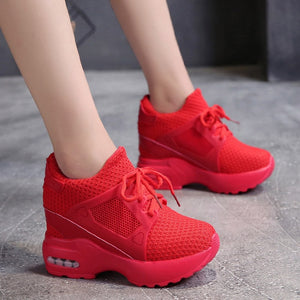Women's Breathable Platform Wedge Height Increasing Casual Shoes
